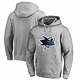 Men's Customized San Jose Sharks Gray All Stitched Pullover Hoodie,baseball caps,new era cap wholesale,wholesale hats